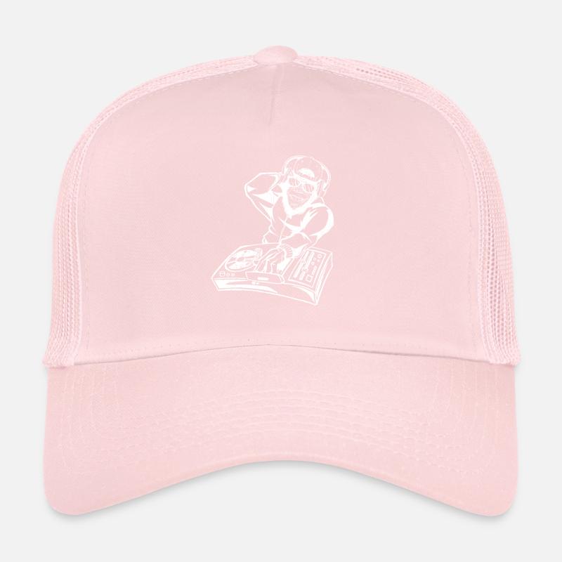DJ Monkey Music Party Fun Sunglasses Monkey Headph Trucker Cap