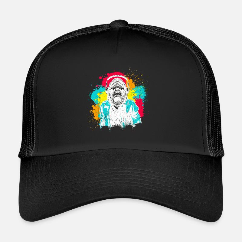 DJ Monkey Music Party Fun Lunettes De Soleil Monkey Headph Casquette trucker 