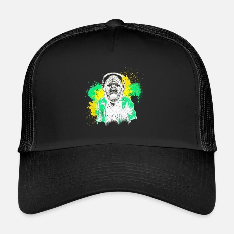 DJ Monkey Music Party Fun Sunglasses Monkey Headph Trucker Cap