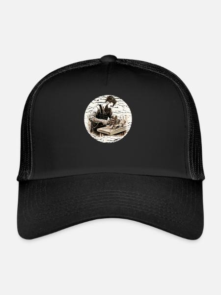 Handwerker Zimmermann-Holzarbeit Zimmerer - Trucker Cap - Schwarz/Schwarz
