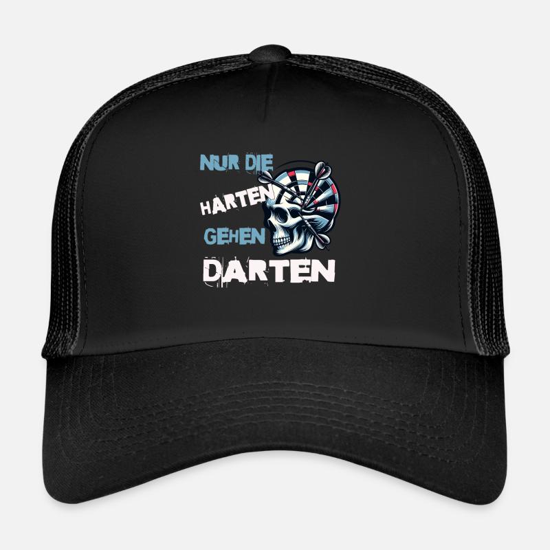 Seuls les plus coriaces vont aux fléchettes - les joueurs de fléchettes - Casquette trucker  - noir/noir