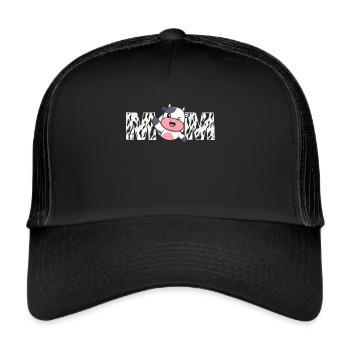 Mutter Cowboy Geburtstag Family Matching Party - Trucker Cap - Schwarz/Schwarz - Vorne