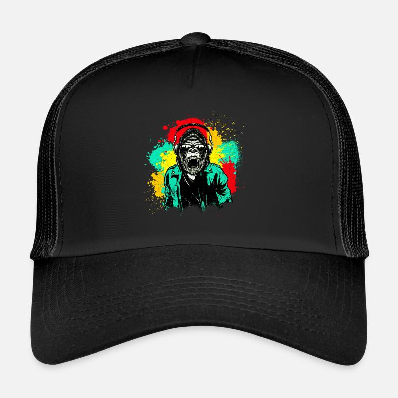 DJ Monkey Music Party Fun Sunglasses Fun Dancing C Trucker Cap