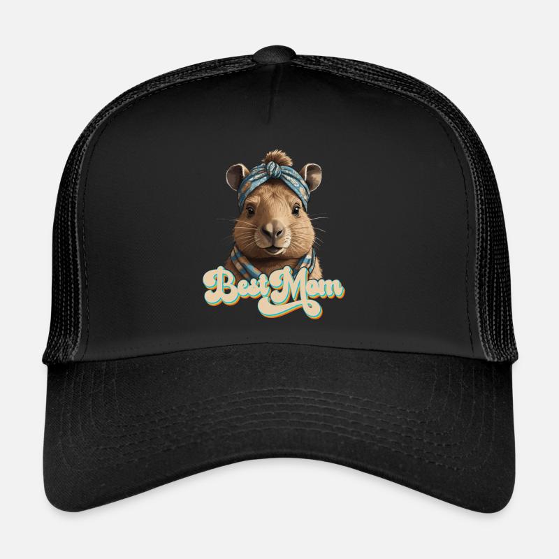 Funny Capybara Mom Capybara Mother's Day Trucker Cap