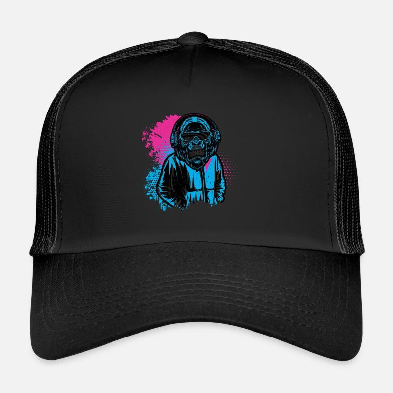 DJ Monkey Musique Party Fun Lunettes De Soleil Fun Dancing C Casquette trucker 