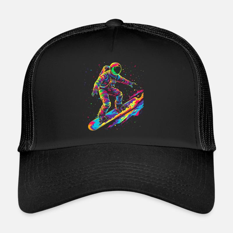 Astronaut Surfing Planet Space Pop Art Trucker Cap