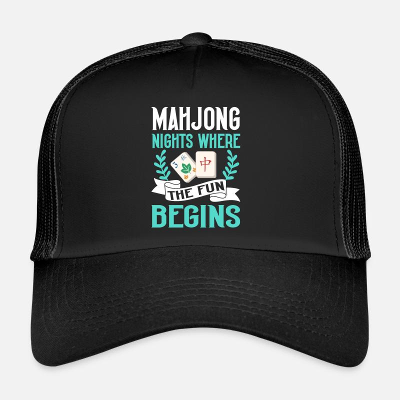 Mahjong Mah Jong Jeu chinois Mah Jongg Casquette trucker 
