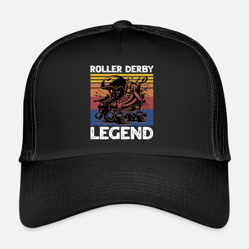Légende du roller derby - Casquette trucker  - noir/noir