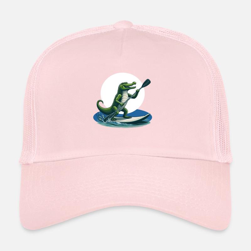 Crocodile faisant du stand-up paddle Casquette trucker 