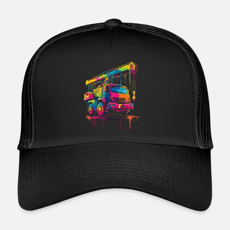 Crane Operator Driver Construction Pop Art Trucker Cap