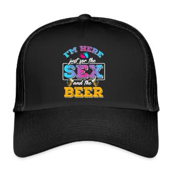 I'm just here for the beer - Trucker Cap - black/black - Front