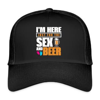 I'm just here for the beer - Trucker Cap - black/black - Front