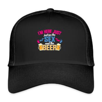 I'm just here for the beer - Trucker Cap - black/black - Front