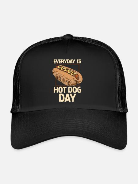 Hot Dog Adulte Chaque jour est un hot-dog - Casquette trucker  - noir/noir - Devant