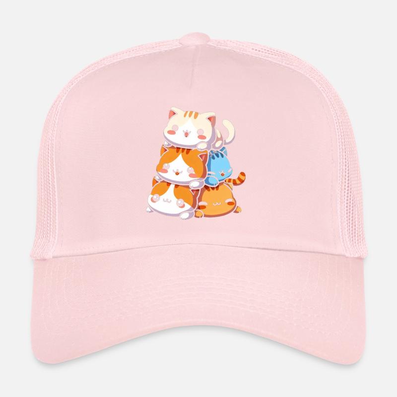 Stack of Kitty Cats Stack Kawaii Meowtain Anime Trucker Cap
