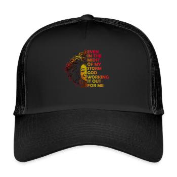 African American Christ Jesus Black Women - Trucker Cap - black/black - Front