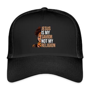 African American Christ Jesus Black Women - Trucker Cap - black/black - Front