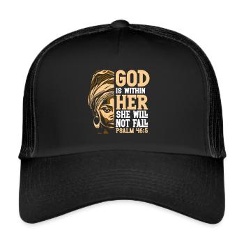 African American Christ Jesus Black Women - Trucker Cap - black/black - Front