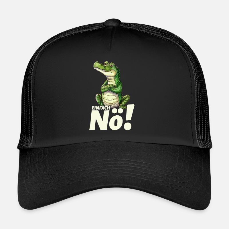 Crocodile with simply nope saying Trucker Cap