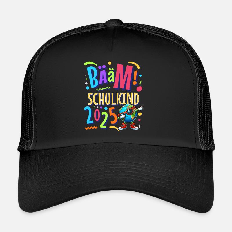Bääm Schulkind 2025 - Trucker Cap - Schwarz/Schwarz