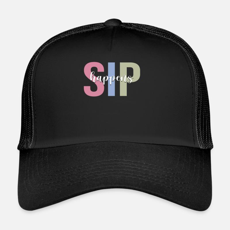 Wine drinker drinks wine glass Trucker Cap