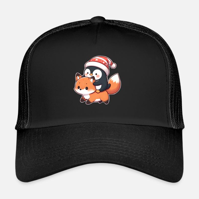 Le pingouin chevauche le renard Casquette trucker 