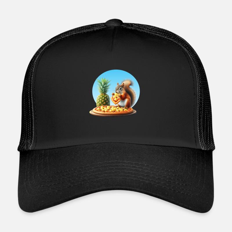 Écureuil dégustant une pizza Casquette trucker 