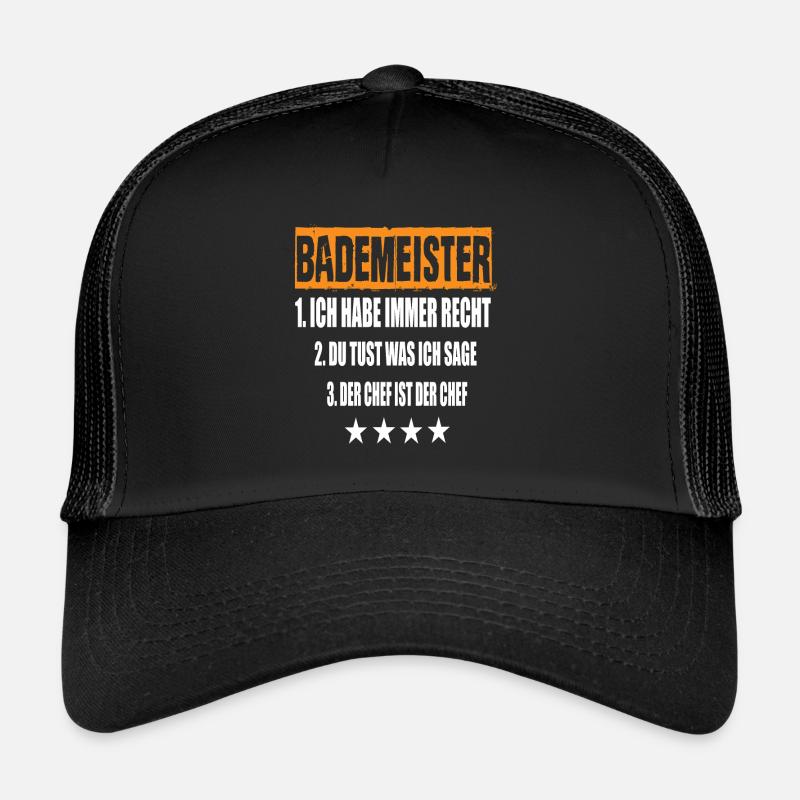 Bademeister - Trucker Cap - Schwarz/Schwarz