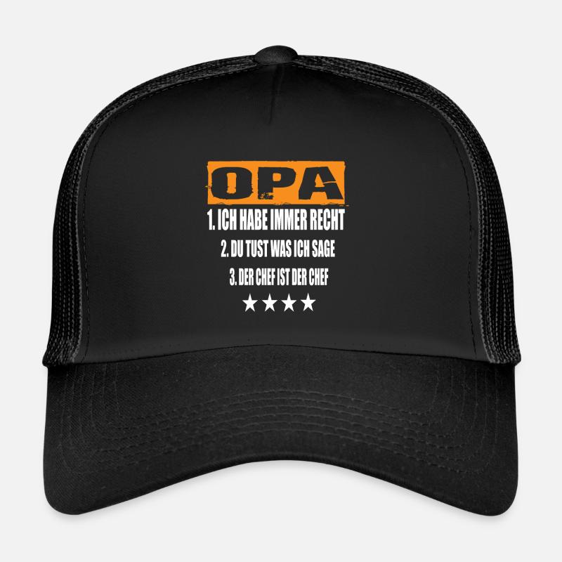 Opa - Trucker Cap - Schwarz/Schwarz