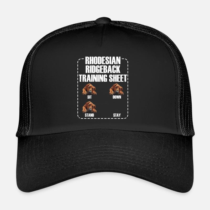RHODESIAN RIDGEBACK TRAINING SHEET Ridgeback - Trucker Cap - Schwarz/Schwarz