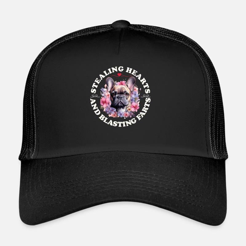 French Bulldog STEALING HEARTS BLASTING Trucker Cap