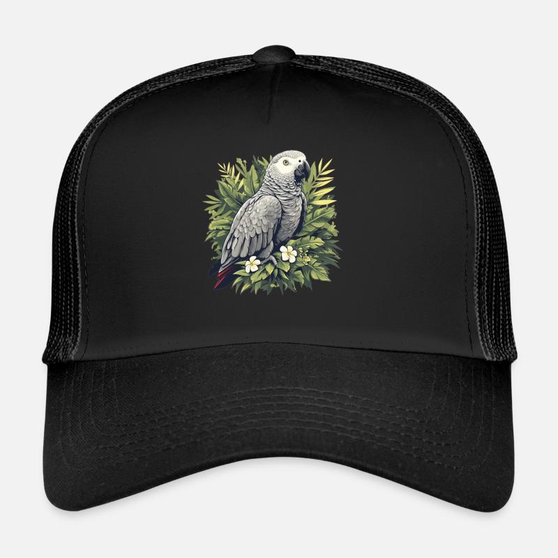 Graupapageien Graupapagei - Trucker Cap - Schwarz/Schwarz