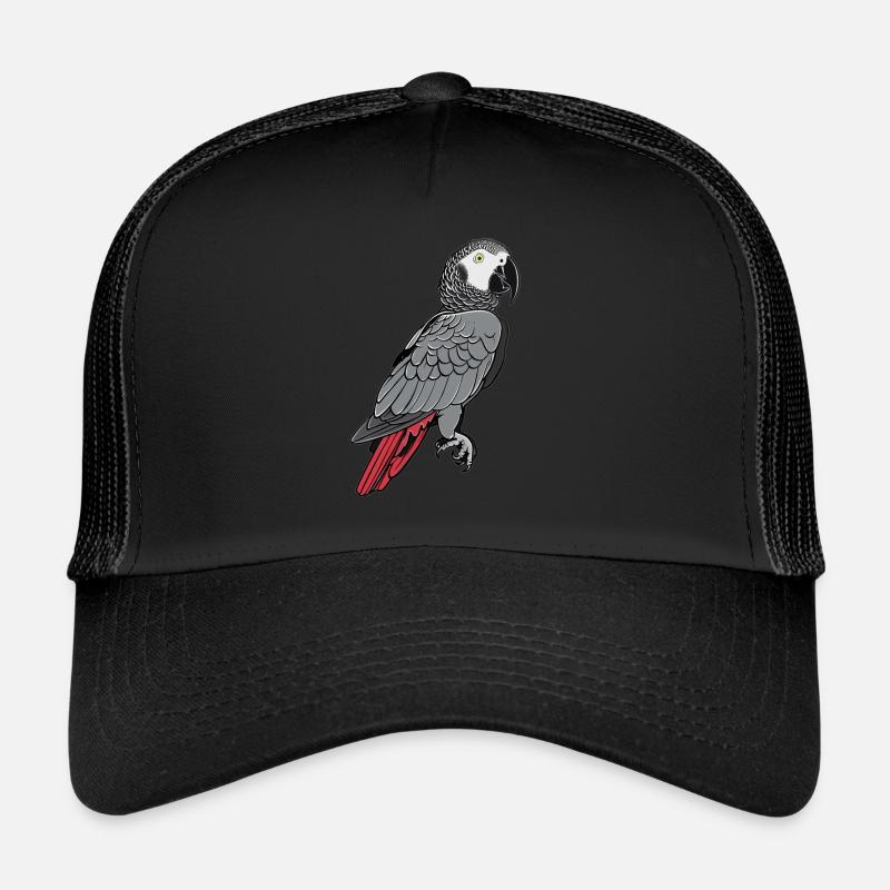 Graupapageien Graupapagei - Trucker Cap - Schwarz/Schwarz