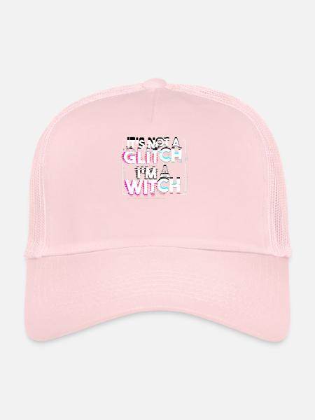 « Ce n’est pas un problème, je suis une sorcière » Occulte gothique - Casquette trucker  - rose pâle - Devant