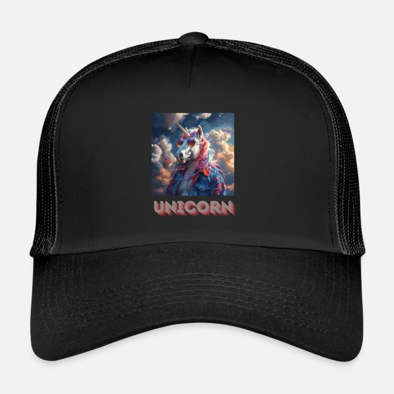 Einhorn Metal - Trucker Cap - Schwarz/Schwarz