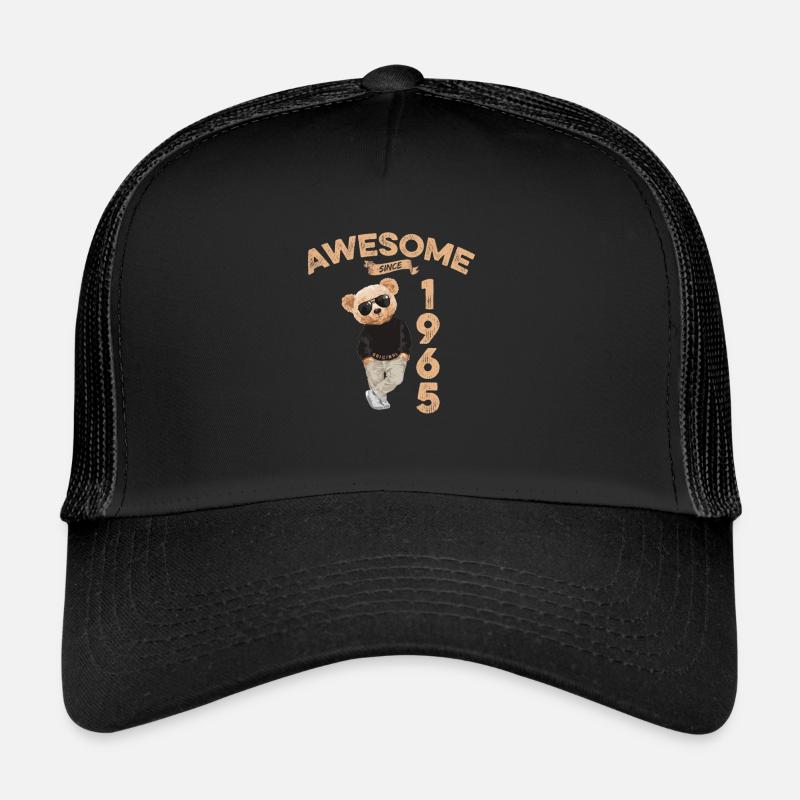1965 Geburtstag Cool Teddy Bär Awesome since - Trucker Cap - Schwarz/Schwarz
