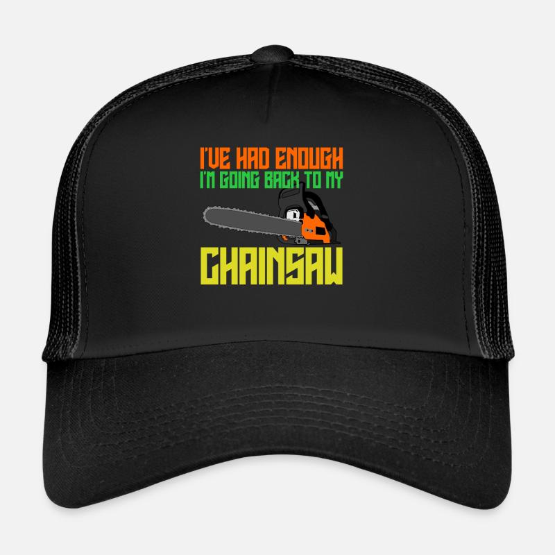 Chain Saw Chainsaw Cutting Fire Wood Trucker Cap