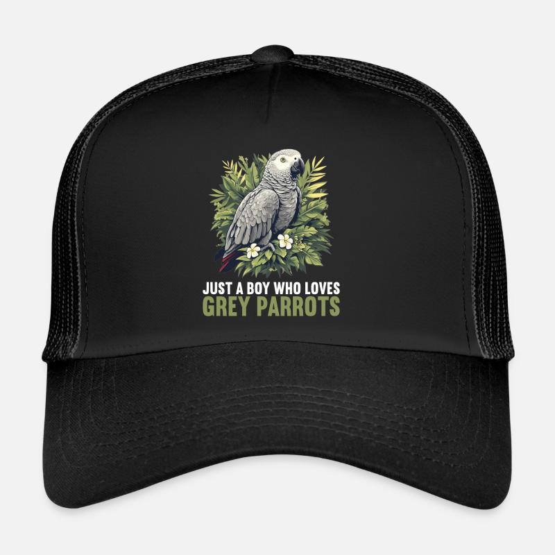 Graupapageien Graupapagei - Trucker Cap - Schwarz/Schwarz