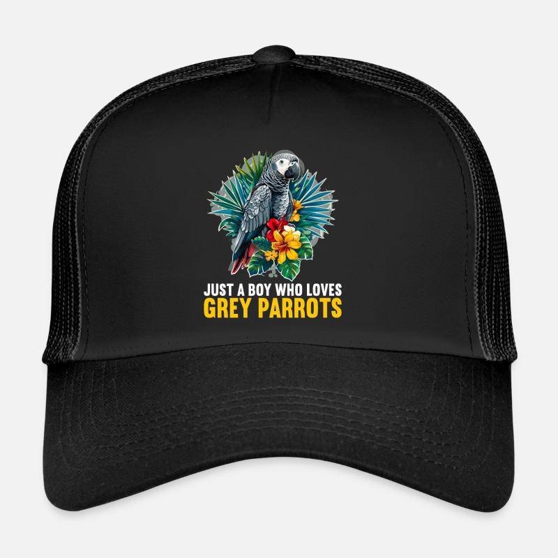 Graupapageien Graupapagei - Trucker Cap - Schwarz/Schwarz