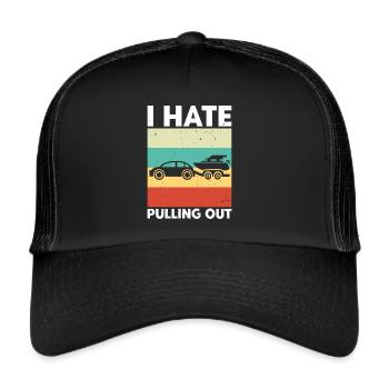 Funny boat boat captain pulling out - Trucker Cap - black/black - Front