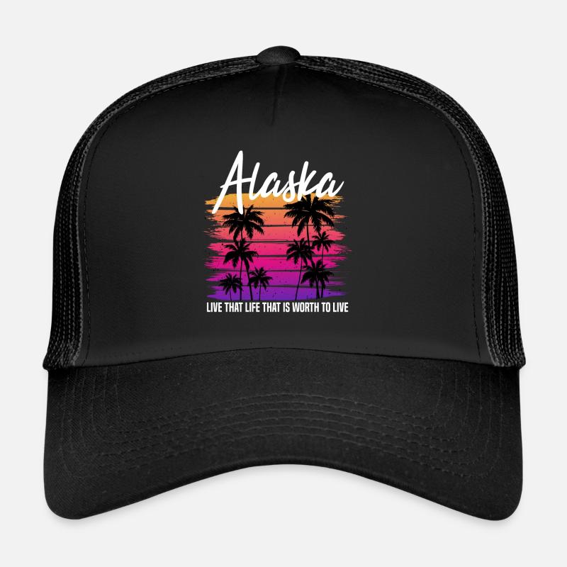 alaska retro - Trucker Cap - Schwarz/Schwarz