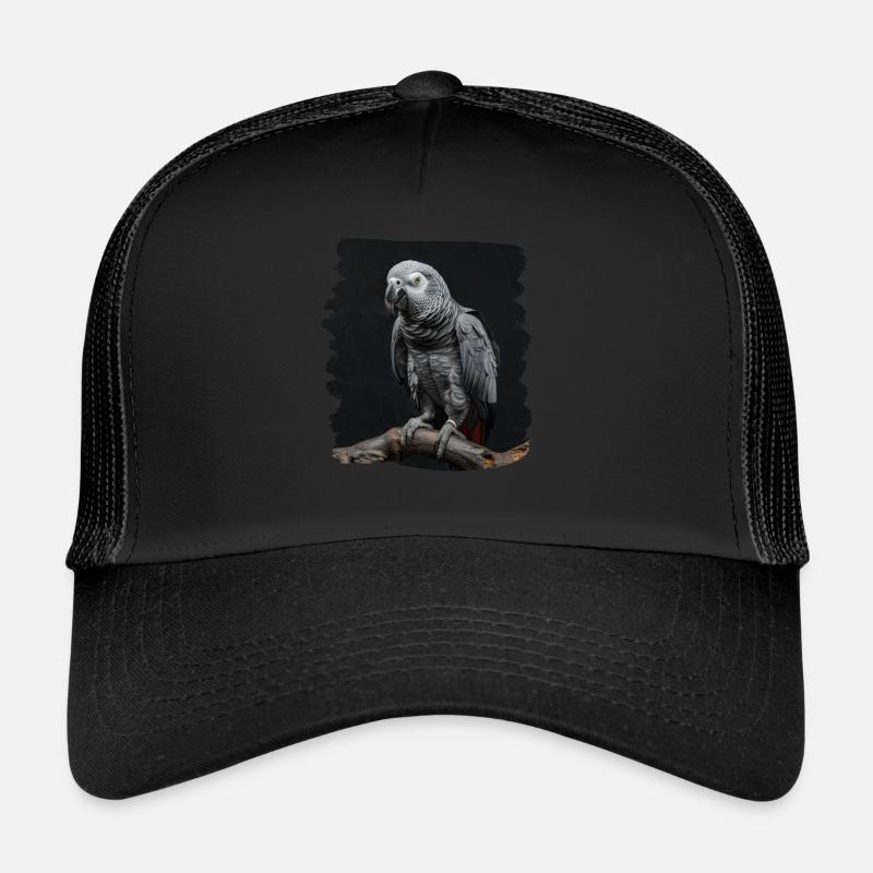 Graupapageien Graupapagei - Trucker Cap - Schwarz/Schwarz