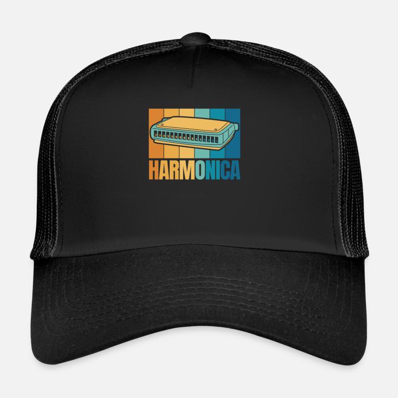 Retro Mundharmonika Harmonicist Maultrommel Harmonist Trucker Cap