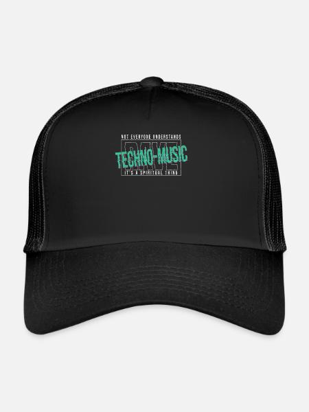 Hardcore Rave Music Raver, EDM, House Music - Casquette trucker  - noir/noir - Devant