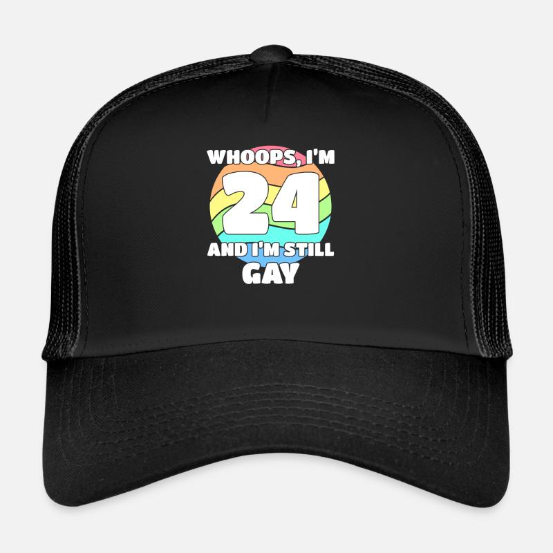 Funny Gay Pride - 24th Birthday 24 BDay Lesbian Trucker Cap