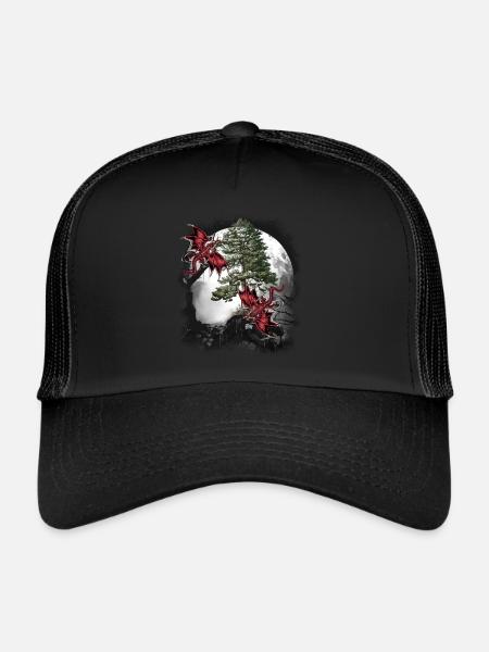 Dragon Dragon Fable Mythe médiéval conte de fées - Casquette trucker  - noir/noir - Devant