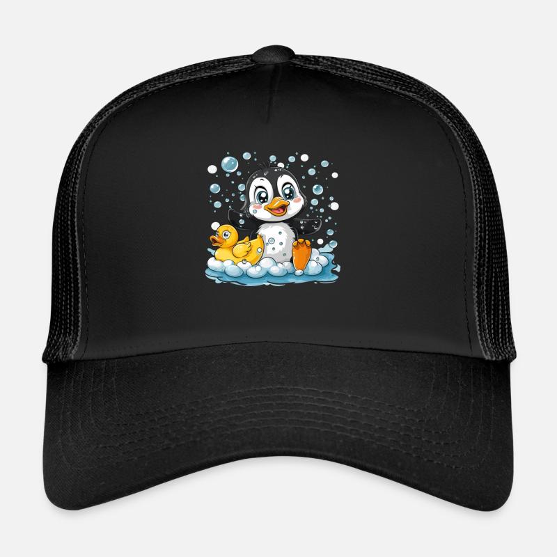 Penguin Bubble Bath Kawaii Penguin Cute Trucker Cap