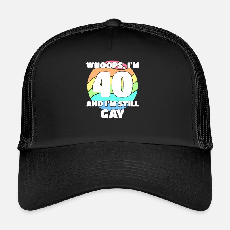 Gay Pride drôle - 40e anniversaire 40 BDay Lesbienne Casquette trucker 