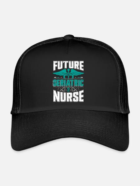 Future Geriatric Nurse Gerontological Nursing - Trucker Cap - black/black - Front