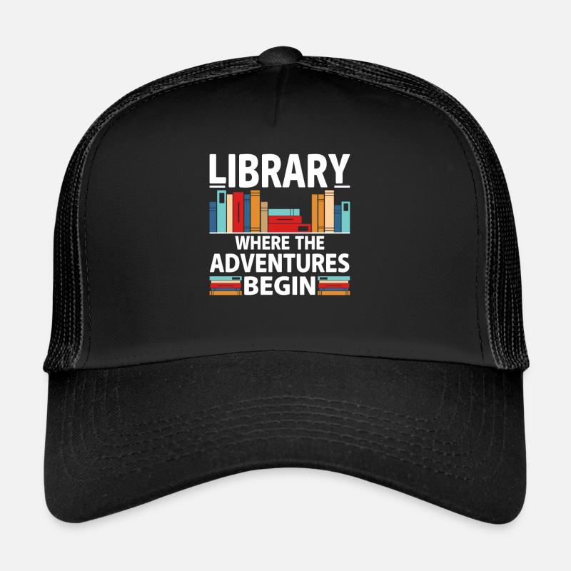 Bibliothèque Là où les aventures commencent - Coloré Casquette trucker 